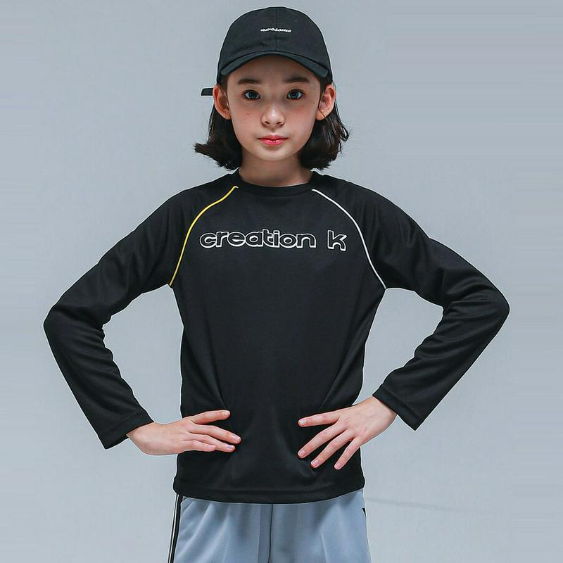 NT08ラグランTシャツ(ブラック)・p000875 キッズ【9~17才】【tops】【トップス Tシャツ 長袖 ロゴ レタリン