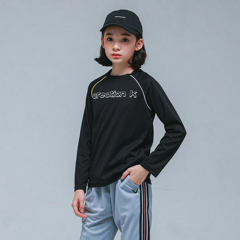 NT08ラグランTシャツ(ブラック)・p000875 キッズ【9~17才】【tops】【トップス Tシャツ 長袖 ロゴ レタリン