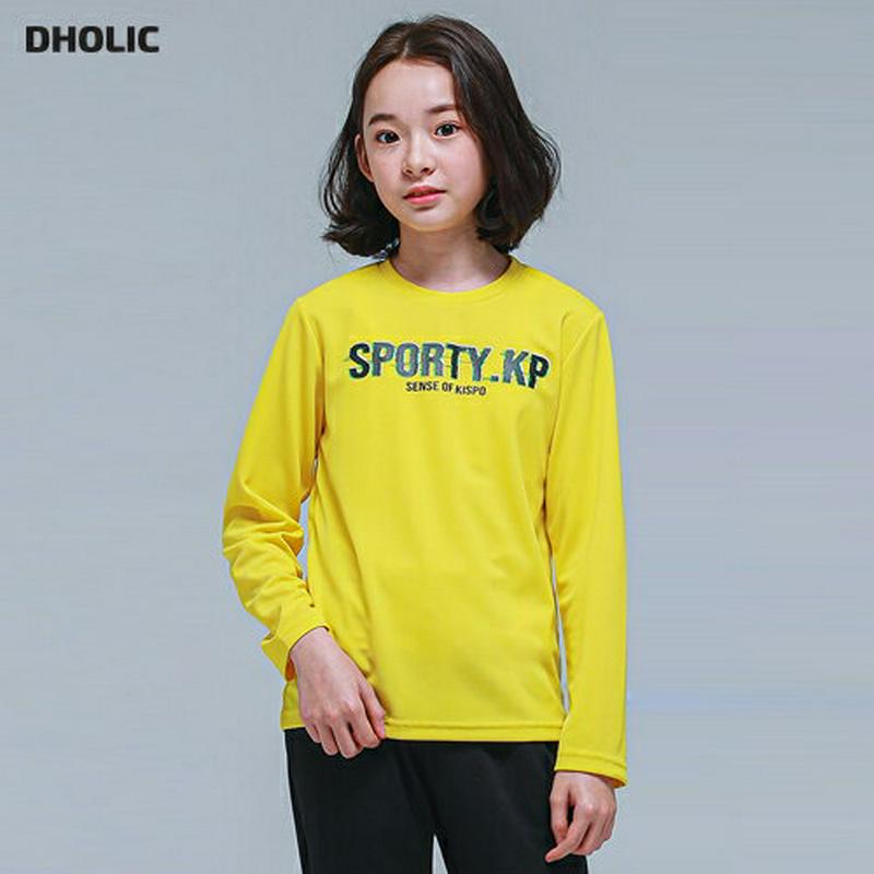 NT02スポーティTシャツ(イエロー)・p000846 キッズ【9~17才】【tops】【トップス Tシャツ 長袖 ロゴ レタリ