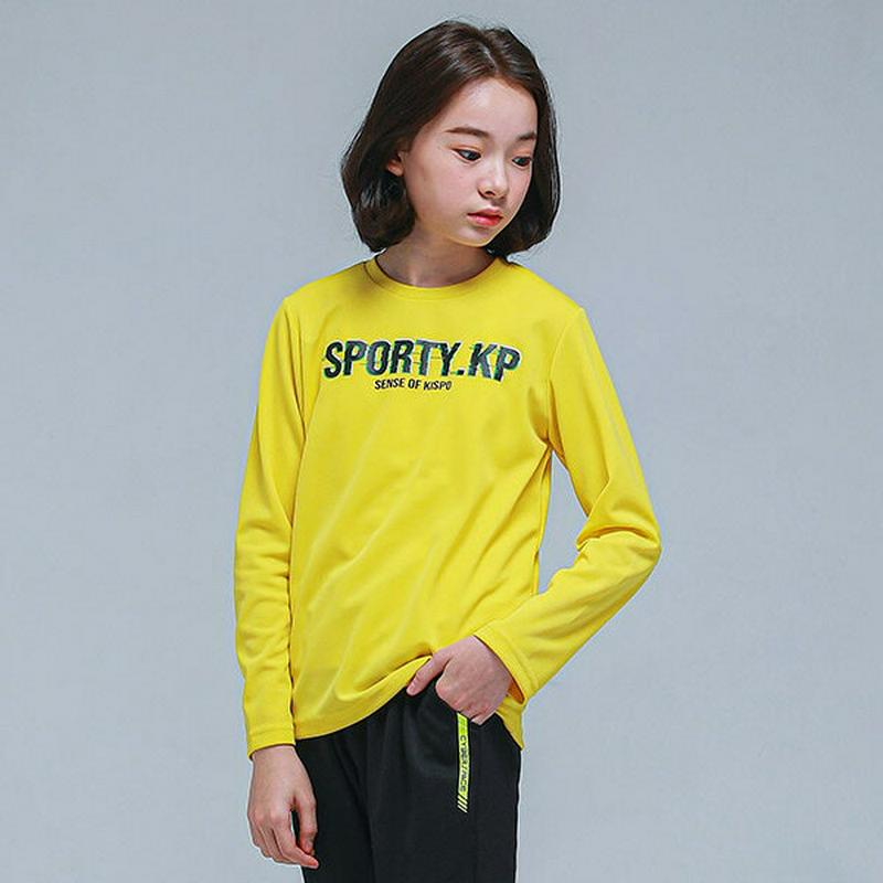 NT02スポーティTシャツ(イエロー)・p000846 キッズ【9~17才】【tops】【トップス Tシャツ 長袖 ロゴ レタリ