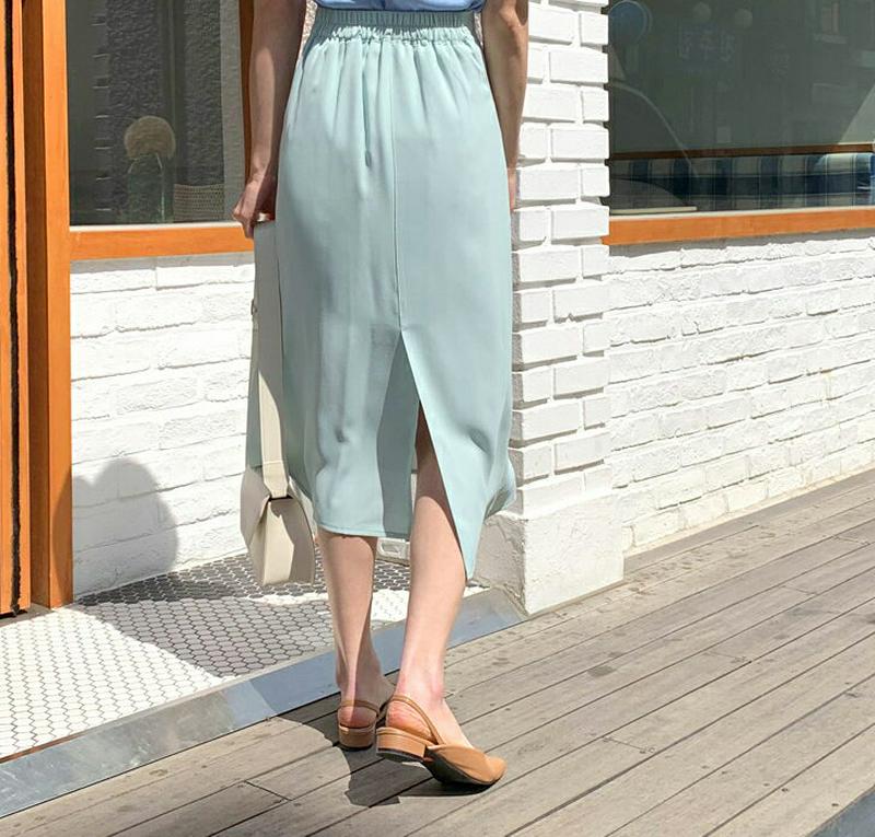 アンバランススリットスカート・全4色・b55367 レディース 【sk】【スカート ミディ丈 ミディスカート スリット アンバラ