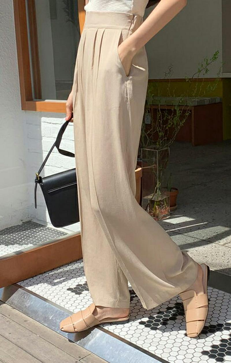 サイドジップワイドスラックス・全3色・b55364 レディース 【pt】【スラックス ロングパンツ ロング パンツ ズボン ボト