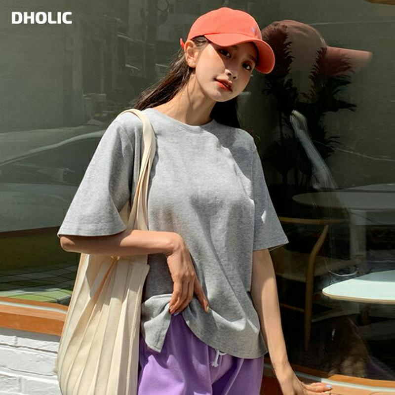バックスリット配色Tシャツ・全3色・b55349 レディース 【tops】【トップス Tシャツ 無地T 半袖 ハーフスリーブ バ