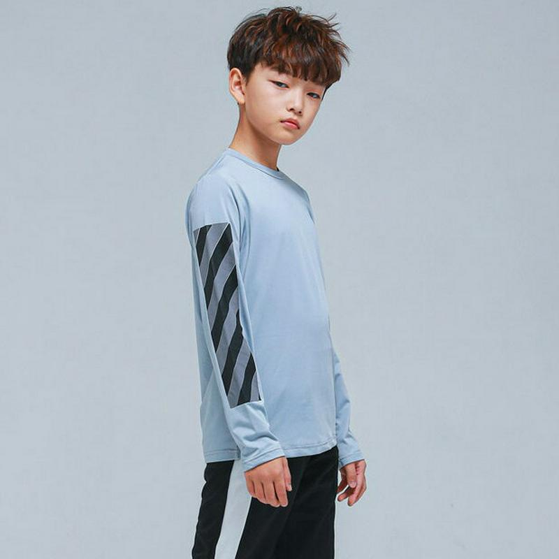 NT21カラーブロックTシャツ(グレー)・p000805【9~17才】【tops】【トップス Tシャツ ロンT 長袖 ロゴ カジ
