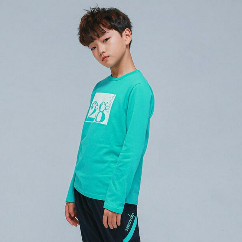 NT16スクエアプリントTシャツ(ミント)・p000814【9~17才】【tops】【トップス Tシャツ ロンT 長袖 ロゴ カ