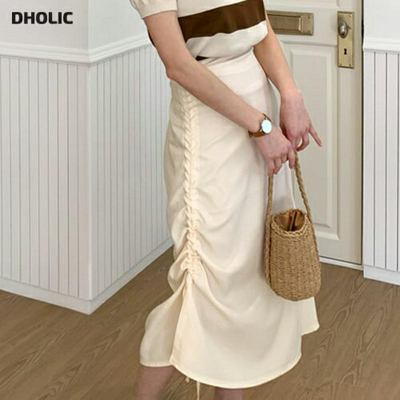 サイドドロストスカート・全3色・t55366 レディース 【sk】【スカート ロング ロングスカート ドロスト 単色 Hライン 