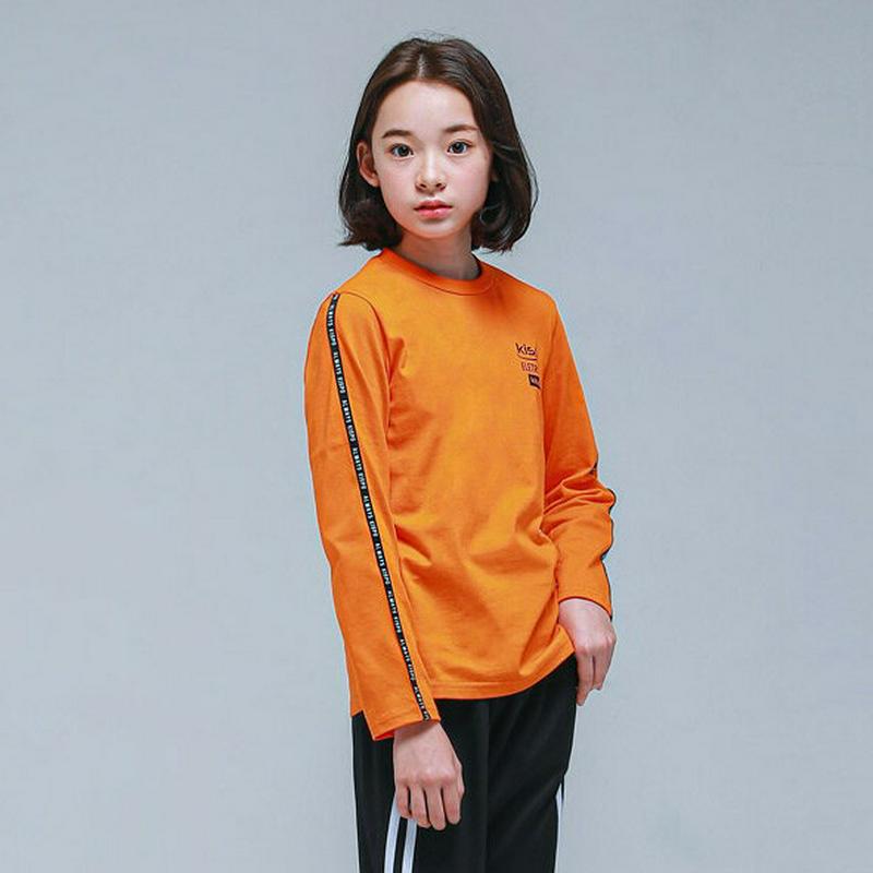 NT14レタリングテープTシャツ(ライム)・p000782【9~17才】【tops】【トップス Tシャツ ロンT 長袖 ロゴ カ