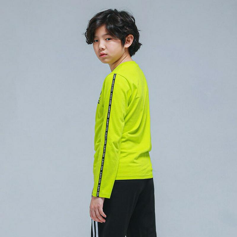 NT14レタリングテープTシャツ(オレンジ)・p000781【9~17才】【tops】【トップス Tシャツ ロンT 長袖 ロゴ 