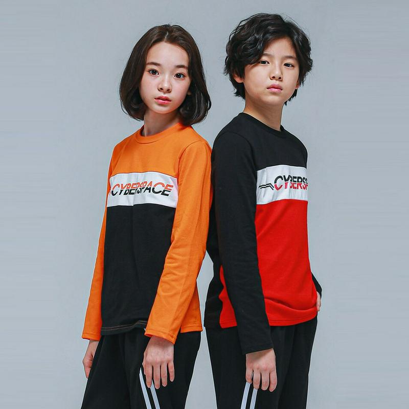 NT15配色Tシャツ(ブラック)・p000779【9~17才】【tops】【トップス Tシャツ ロンT 長袖 ロゴ カジュアル 