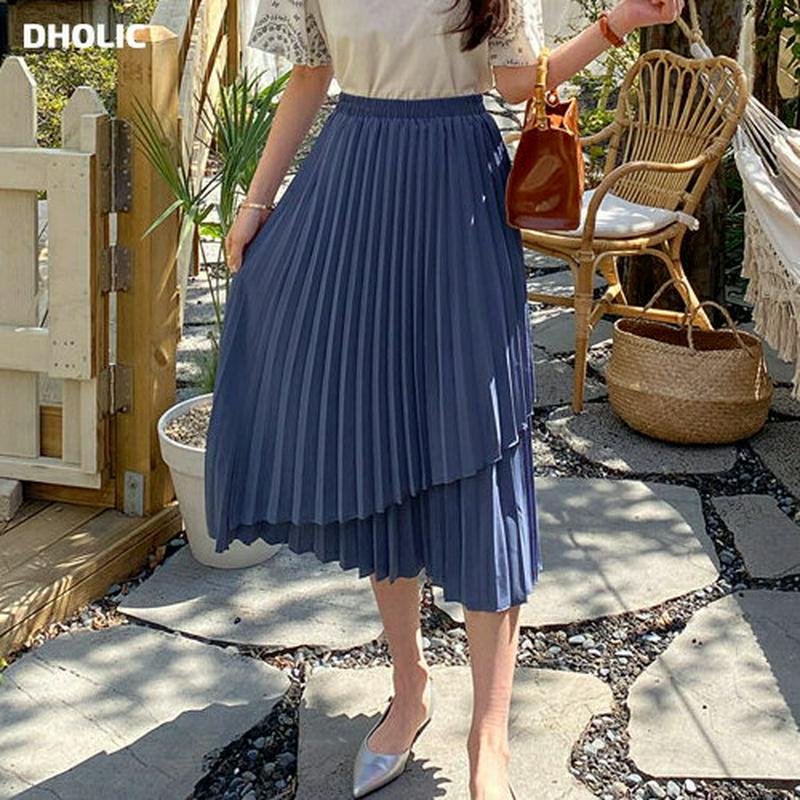 プリーツアンバランススカート・全4色・b61856 レディース【sk】【スカート ミディ丈 ミディスカート プリーツ プリーツス