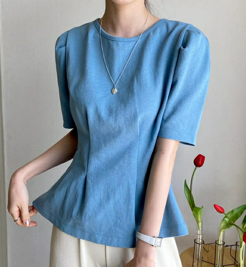 バックリボンタックTシャツ・全3色・b61805 レディース【tops】【トップス Tシャツ 半袖 ハーフスリーブ バックリボン