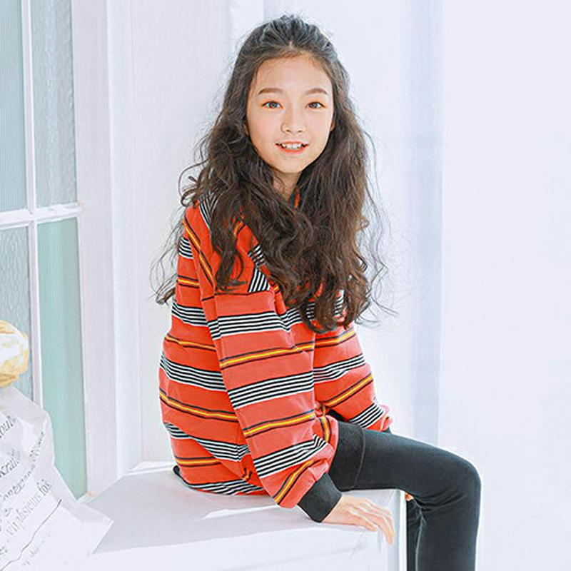 NT16ボーダースウェット(レッド) p000945 キッズ 【9~17才】【tops】【韓国 ファッション トップス スウェッ
