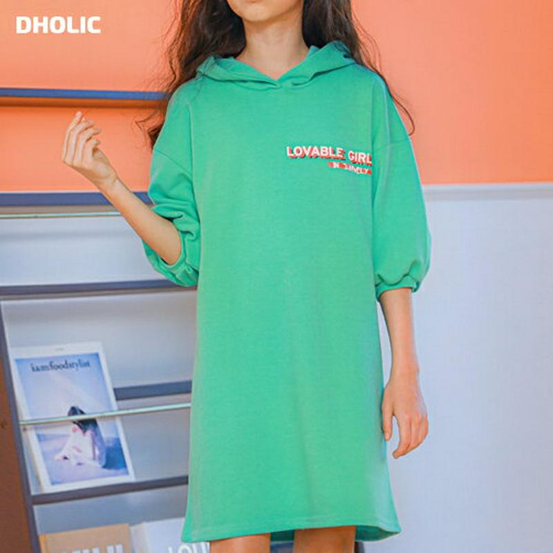 NO02フーディワンピース(ミント) p001022 キッズ 【9~17才】【ops】【韓国 ファッション ワンピース ミニワン