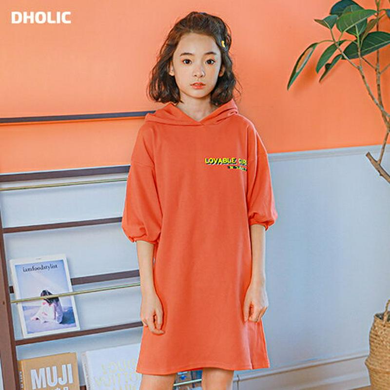 NO02フーディワンピース(ディープレッド) p001021 キッズ 【9~17才】【ops】【韓国 ファッション ワンピース 