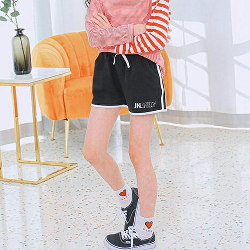 NP04英字ショートパンツ(ブラック) p000935 キッズ 【9~17才】【pt】【韓国 ファッション ボトムス パンツ シ