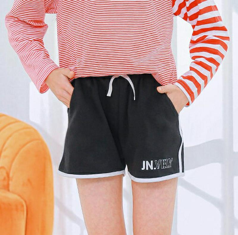 NP04英字ショートパンツ(ブラック) p000935 キッズ 【9~17才】【pt】【韓国 ファッション ボトムス パンツ シ