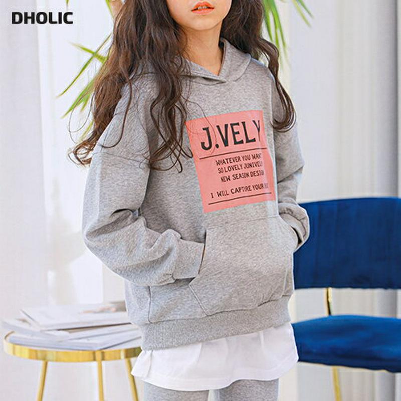 NT03ボックロゴフーディ(メランジグレー) p000996 キッズ 【9~17才】【tops】【韓国 ファッション トップス 