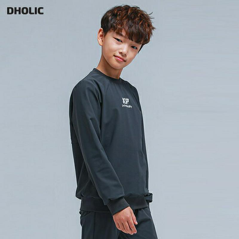 NT18バックレタリングスウェット(チャコール) p000796 キッズ 【9~17才】【tops】【韓国 ファッション トップ