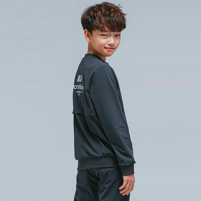 NT18バックレタリングスウェット(チャコール) p000796 キッズ 【9~17才】【tops】【韓国 ファッション トップ