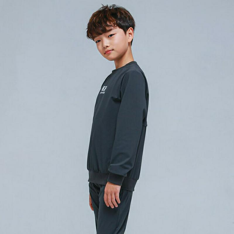 NT18バックレタリングスウェット(チャコール) p000796 キッズ 【9~17才】【tops】【韓国 ファッション トップ