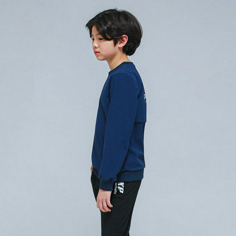 NT18バックレタリングスウェット(ネイビー) p000793 キッズ 【9~17才】【tops】【韓国 ファッション トップス