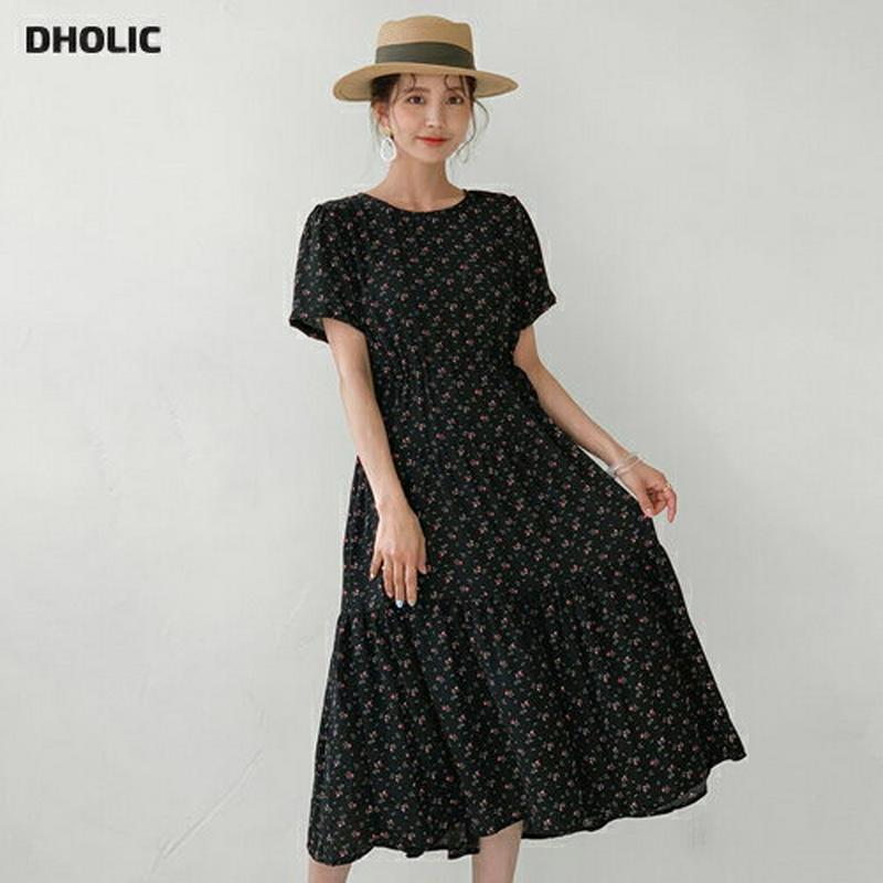 ティアードフローラルワンピース・全2色・b55372 レディース 【ops】【ワンピース ロング ロングワンピース ティアード 