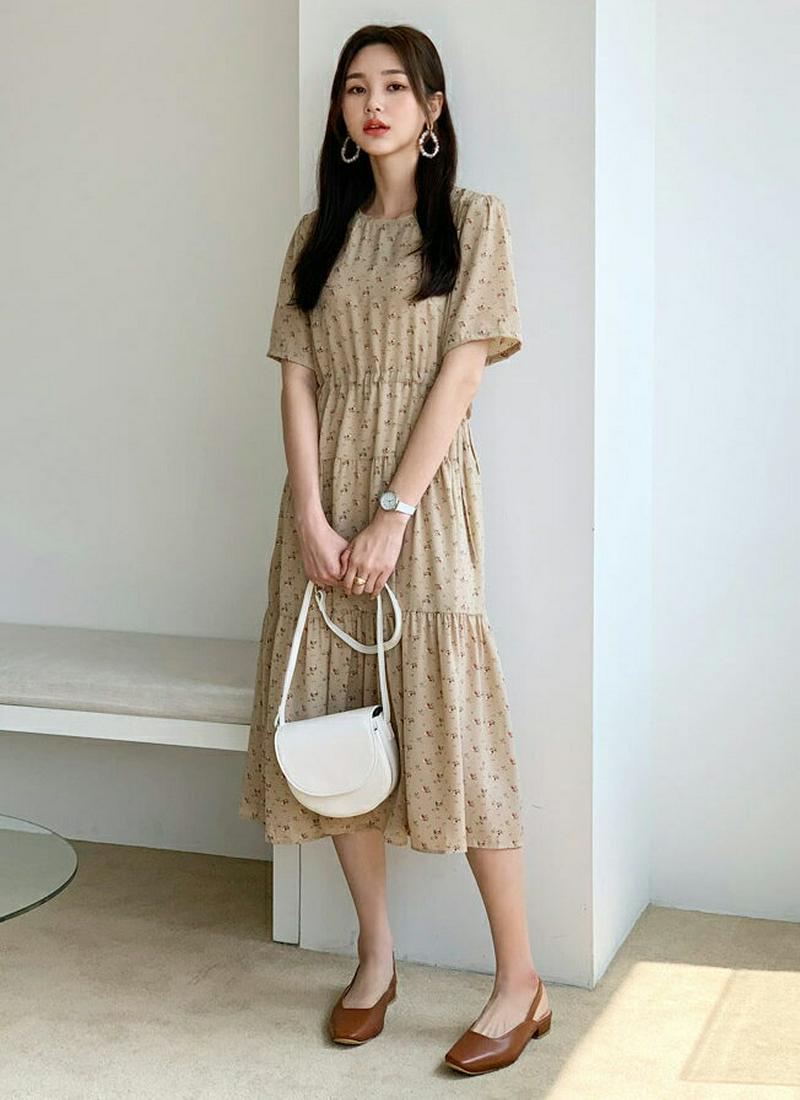 ティアードフローラルワンピース・全2色・b55372 レディース 【ops】【ワンピース ロング ロングワンピース ティアード 