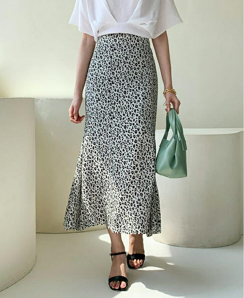 レオパードマーメイドスカート・全1色・t55385 レディース 【sk】【スカート ロング ロングスカート フレア マーメイド 