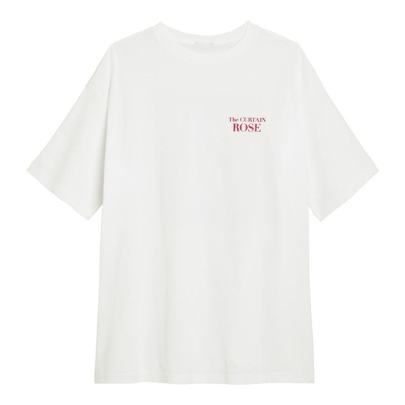 バックグラフィックT(5分袖)ローズY+E