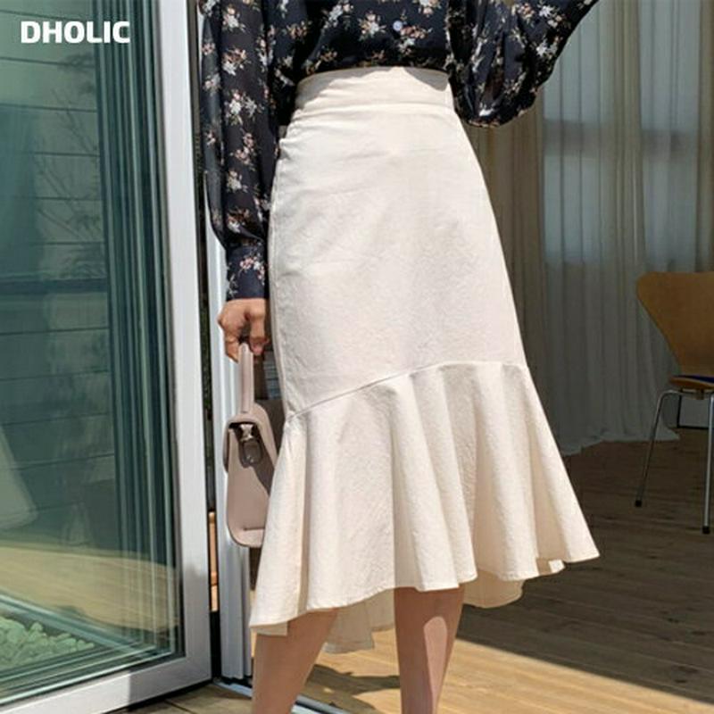 コットンマーメイドスカート・全5色・b58969 レディース 【sk】【スカート ミディ丈 ミディスカート マーメイド マーメイ