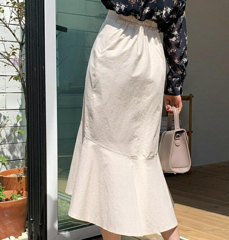 コットンマーメイドスカート・全5色・b58969 レディース 【sk】【スカート ミディ丈 ミディスカート マーメイド マーメイ