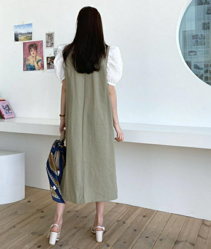 ボタンスリーブレスワンピース・全3色・t58955 レディース 【ops】【ワンピース ロング ロングワンピース スリーブレス 