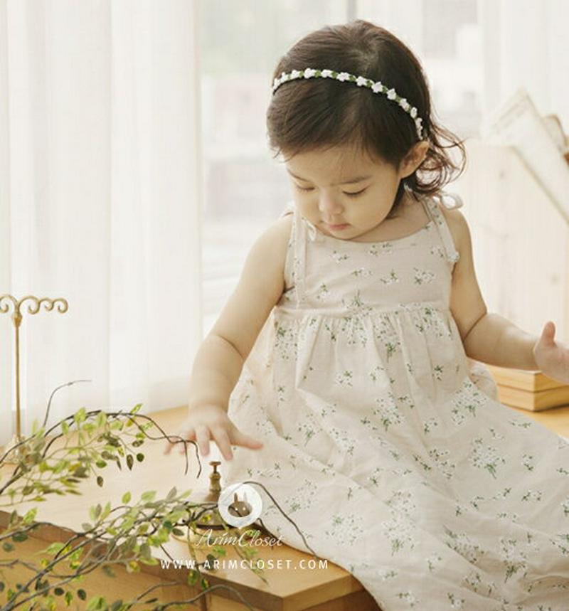 肩リボン花柄キャミワンピース p000063 キッズ 【3~8才】【ops】【韓国 ファッション ワンピース ベビーワンピース ノースリーブ スリーブレス 花柄 膝丈 ミドル丈 無地 ベビー服 ベビー用 お出かけ キッズ 子供 子供用 ベビー用 秋 春】【KIDS】