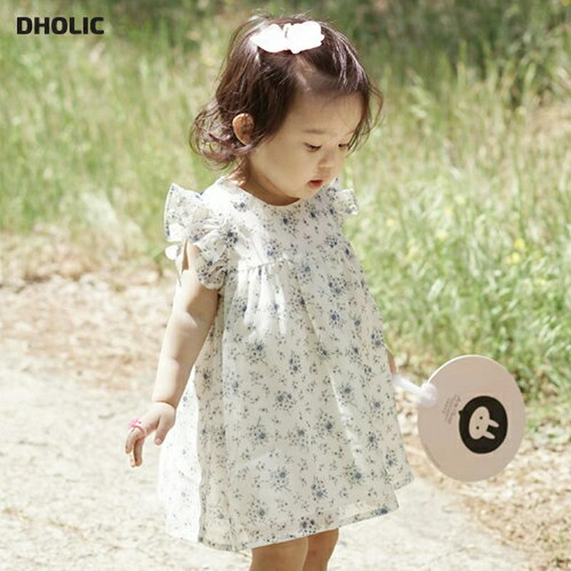 花柄ラウンドネックワンピース p000073 キッズ 【3~8才】【ops】【韓国 ファッション ワンピース ベビーワンピース ノースリーブ スリーブレス 花柄 膝丈 ミドル丈 無地 ベビー服 ベビー用 お出かけキッズ 子供 子供用 ベビー用 秋 春】【KIDS】