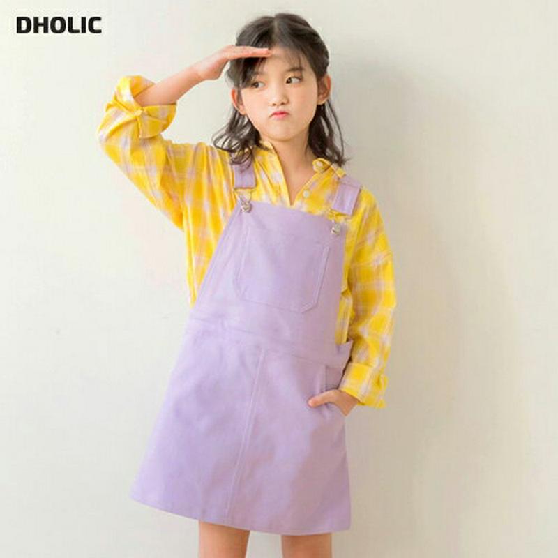 【キッズ只今10%OFF】フロントポケットサロペットスカート p000230 キッズ 【3~8才】【ops】【韓国 ファッション