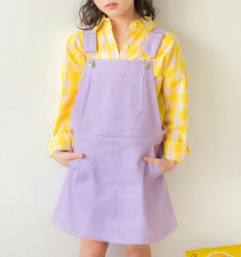 【キッズ只今10%OFF】フロントポケットサロペットスカート p000230 キッズ 【3~8才】【ops】【韓国 ファッション