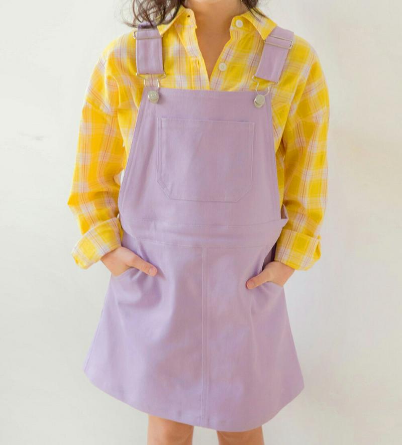 【キッズ只今10%OFF】フロントポケットサロペットスカート p000230 キッズ 【3~8才】【ops】【韓国 ファッション