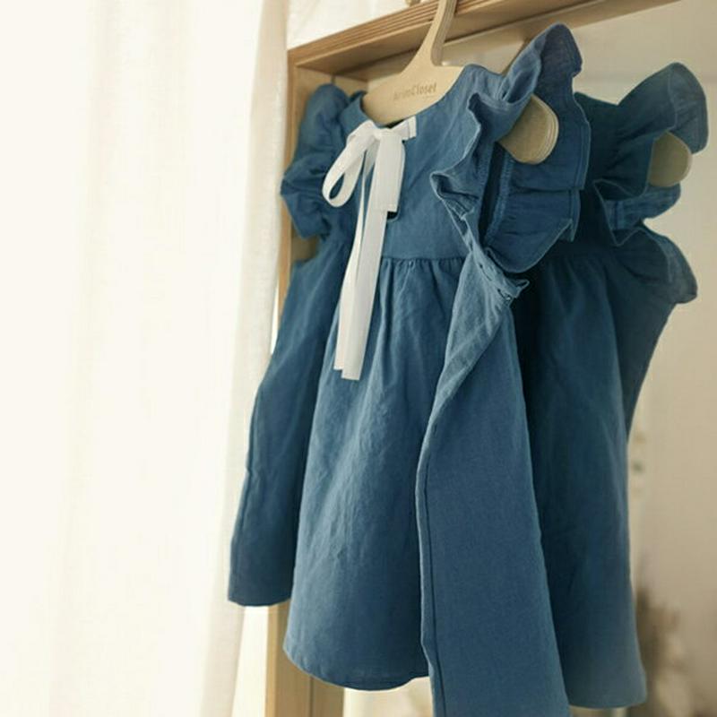 リネン混バックリボンワンピース・p000067 キッズ【3~8才】【ops】【ワンピース ミニワンピース ショート丈 ノースリーブ スリーブレス フリル 可愛い かわいい バックリボン りぼん リボン リネン 女の子 春 夏 子供 子供服 服】【KIDS】