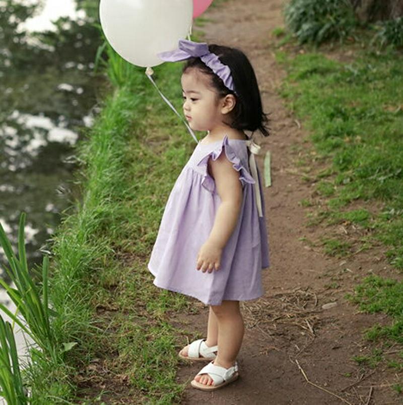 ラウンドネックフリルワンピース・p000072 キッズ【3~8才】【ops】【ワンピース ミニワンピース ショート丈 スリーブレス ノースリーブ フリル 可愛い かわいい 単色 ガーリー 女の子 春 夏 子供 こども 子供服 こども服】【KIDS】