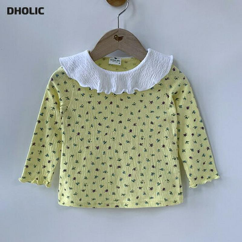 【キッズ只今10%OFF】リンクル配色ラウンドカラーTシャツ・p000105 キッズ【3~8才】【tops】【トップス Tシャツ