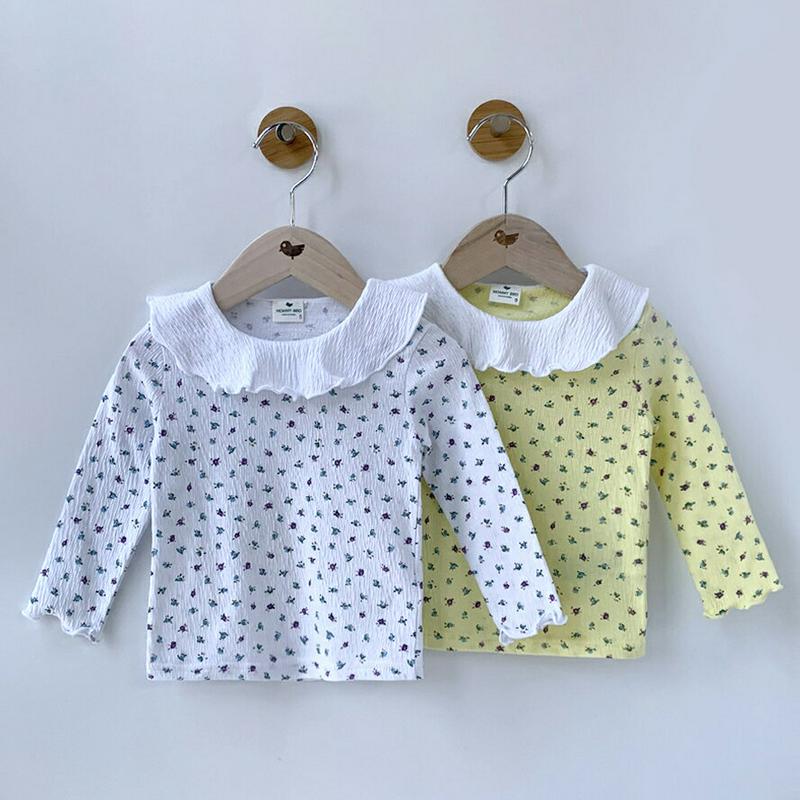 【キッズ只今10%OFF】リンクル配色ラウンドカラーTシャツ・p000105 キッズ【3~8才】【tops】【トップス Tシャツ