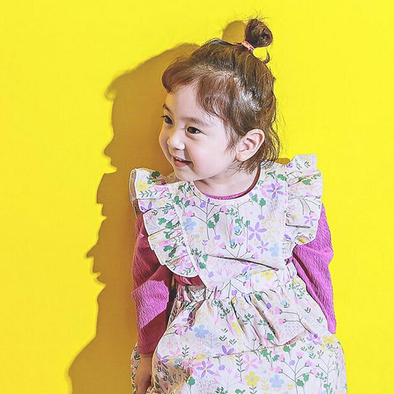 フリルフラワーAラインワンピース・p00008 キッズ【3~8才】【ops】【ワンピース スリーブレス Aライン フリル 花柄 フラワー 綿 コットン ベビー 子供服 キッズ ジュニア 子供 こども 女の子 かわいい】【KIDS】