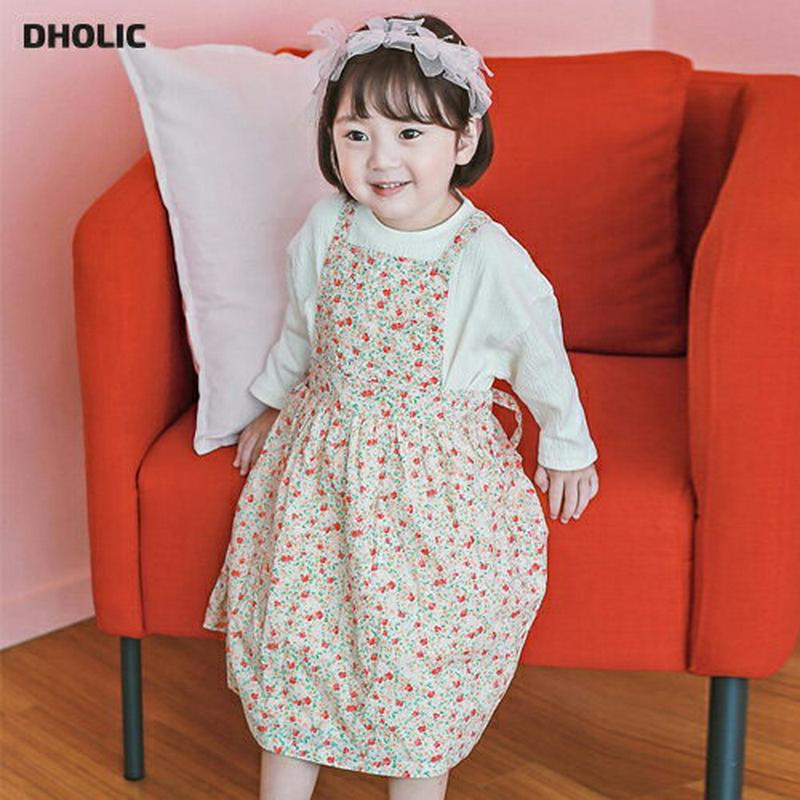 バックリボン花柄ワンピース・p000028 キッズ【3~8才】【ops】【ワンピース スリーブレス 花柄 フラワー リボン レイヤード 綿 コットン ベビー 子供服 キッズ ジュニア 子供 こども 女の子 かわいい】【KIDS】