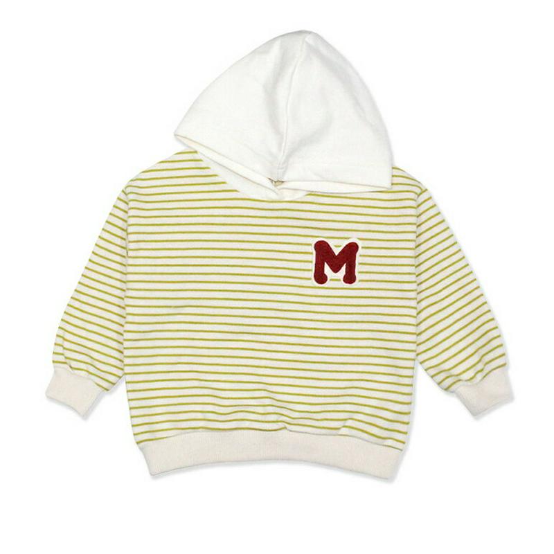 【キッズ只今10%OFF】Mロゴボーダーフーディ・p000128 キッズ【3~8才】【tops】【トップス Tシャツ 長袖 フー
