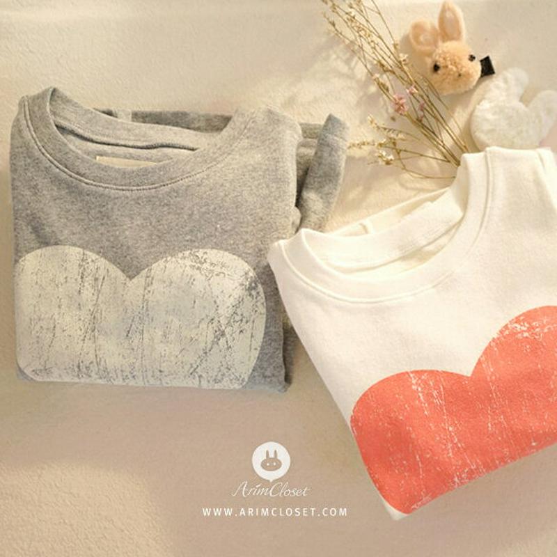 ハートポイント長袖Tシャツ・p000074 キッズ【0~2才】【tops】【トップス Tシャツ 長袖 ラウンドネック 綿 コットン ベビー 子供服 キッズ ジュニア 子供 こども 1歳 2歳 女の子 かわいい】【KIDS】