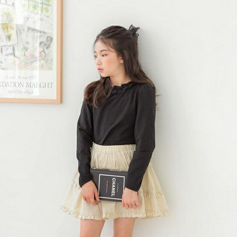 【キッズ只今10%OFF】フリルカラーTシャツ・p000037 キッズ【3~8才】【tops】【トップス Tシャツ 長袖 フリル