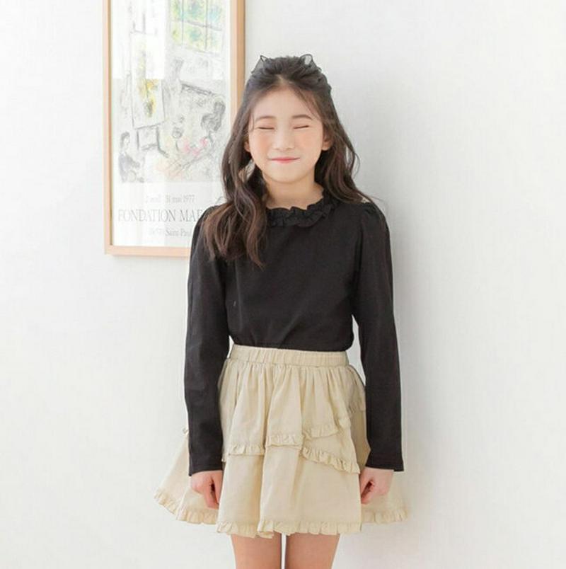 【キッズ只今10%OFF】フリルカラーTシャツ・p000037 キッズ【3~8才】【tops】【トップス Tシャツ 長袖 フリル