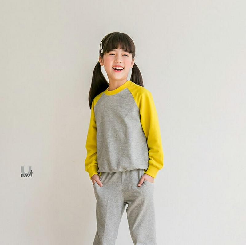 配色ラグランスウェット・p000129 キッズ【3~8才】【tops】【トップス Tシャツ Vネック 無地 長袖 女の子 男の子 ゆったり カジュアル キッズ 子供 こども 子供服 こども服】【KIDS】