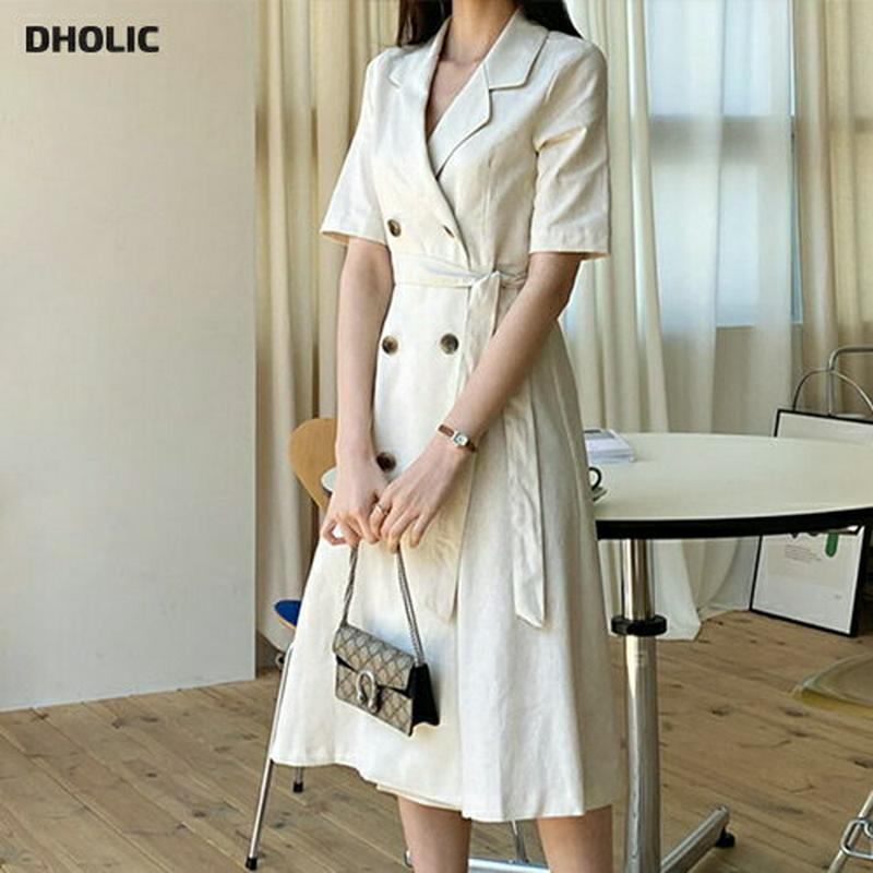 ストラップ付ダブルボタンワンピース・全3色・t58961 レディース 【ops】【ワンピース ロング ロングワンピース 半袖 ハ