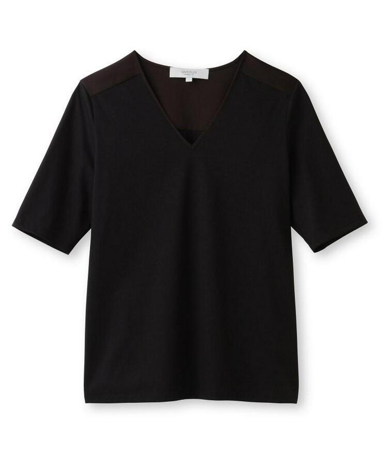 【洗える】スムースVネックカットソー
